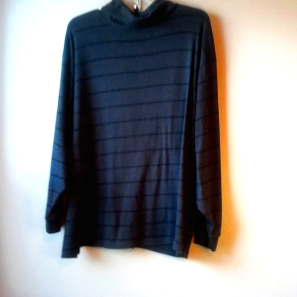 Kingsize Men's Gray Striped Sweater